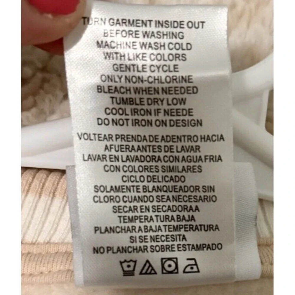 Disney Stitch Baseball Varsity Jacket Size XL Beige Cream Ohana Print - Picture 6 of 8